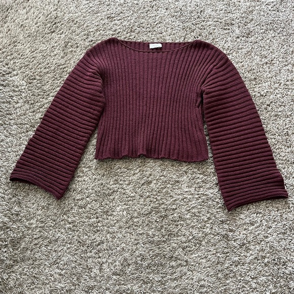 Sage The Label Greater Good Boat Neck Ribbed Sweater in Red Women's Size S - Picture 11 of 12
